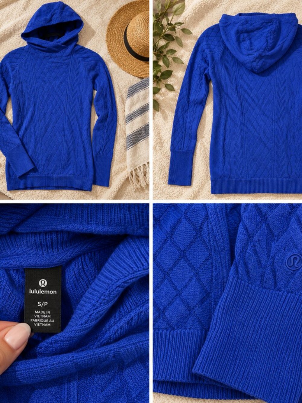 LuluLemon Shocking Blue/Purple Hooded Long Sleeve Shirt